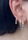 Altın Ve Gümüş Renk VİP 3lü YSX Küpe Set