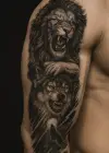 Aslan Figürlü 12 Saat Sonra Kararan Geçici Kol Dövme Tattoo