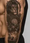 Aslan Figürlü 12 Saat Sonra Kararan Geçici Kol Dövme Tattoo
