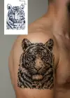 Aslan Figürlü 12 Saat Sonra Kararan Geçici Orta Dövme Tattoo