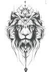 Aslan Figürlü Mini Dövme Tattoo