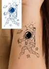 Astronot Figürlü 12 Saat Sonra Kararan Geçici Dövme Tattoo