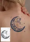 Ay Figürlü 12 Saat Sonra Kararan Geçici Dövme Tattoo