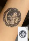 Ay Ve Bulut Figürlü 12 Saat Sonra Kararan Geçici Dövme Tattoo