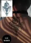 Ay Ve Çiçek Figürlü 12 Saat Sonra Kararan Geçici Orta Dövme Tattoo