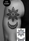 Ay Ve Yıldız Figürlü 12 Saat Sonra Kararan Geçici Mini Dövme Tattoo