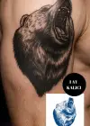 Ayı Figürlü 12 Saat Sonra Kararan Geçici Mini Dövme Tattoo