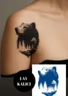 Ayı Figürlü 12 Saat Sonra Kararan Geçici Mini Dövme Tattoo