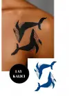 Balina Figürlü 12 Saat Sonra Kararan Geçici Mini Dövme Tattoo