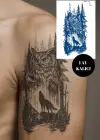 Baykuş Ve Kurt Figürlü 12 Saat Sonra Kararan Geçici Orta Dövme Tattoo