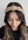Bej Renk İnci Detaylı Taç