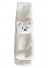 Beyaz Renk Ayıcık Figürlü Çocuk Peluş Atkı