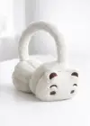 Beyaz Renk Ayıcık Figürlü Peluş Kulaklık