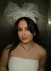 Beyaz Renk Bride Yazılı İnci Detaylı Tüllü Gelin Taç