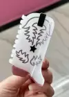 Beyaz Renk Çizme Figürlü Kemik Mandal Toka