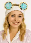 Beyaz Renk Donut Figürlü Peluş Saç Bandı
