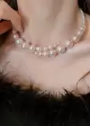 Beyaz Renk İncili Choker Kolye