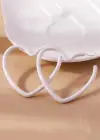 Beyaz Renk Kalp Figürlü Küpe (Çift)