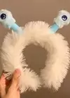 Beyaz Renk Kulakları Oynayan Işıklı Peluş Taç