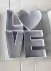 Beyaz Renk Love Detaylı Doldurulabilir Hediye Kutusu