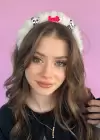Beyaz Renk Panda Figürlü Peluş Taç