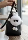 Beyaz Renk Peluş Detaylı Anahtarlık