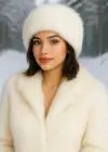 Beyaz Renk Peluş Şapka