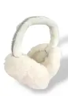 Beyaz Renk Taş Detaylı Peluş Kulaklık