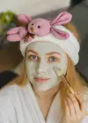 Beyaz Renk Tavşan Figürlü Peluş Saç Bandı