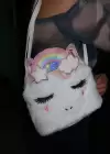 Beyaz Renk Unicorn Figürlü Çocuk Çanta