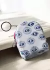 Beyaz Ve Mavi Renk Nazar Boncuğu Figürlü Anahtarlık Cüzdan