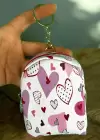 Beyaz Ve Pembe Renk Kalp Figürlü Anahtarlık /Cüzdan