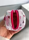 Beyaz Ve Pembe Renk Kalp Figürlü Anahtarlık /Cüzdan