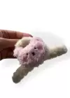 Beyaz Ve Pembe Renk Köpek Figürlü Peluş Mandal Toka