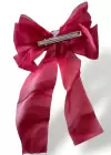 Bordo Gül Figürlü Kurdele Pens Toka