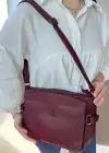 Bordo Renk Deri Kadın Çanta