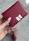 Bordo Renk Deri Kadın Cüzdan
