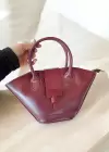 Bordo Renk Kadın Deri Çanta