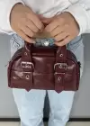 Bordo Renk Kadın Deri Çanta