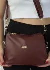 Bordo Renk Kadın Deri Çanta