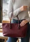 Bordo Renk Kadın Deri Çanta