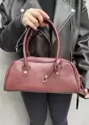 Bordo Renk Kadın Deri Çanta