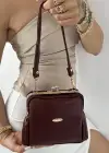 Bordo Renk Kadın Deri Çanta