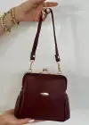 Bordo Renk Kadın Deri Çanta