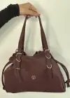 Bordo Renk Kadın Deri Çanta