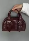 Bordo Renk Kadın Deri Çanta