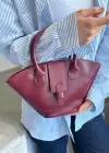 Bordo Renk Kadın Deri Çanta