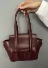 Bordo Renk Kadın Deri Çanta