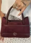 Bordo Renk Süet Kadın Çanta