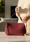 Bordo Renk Süet Kadın Çanta